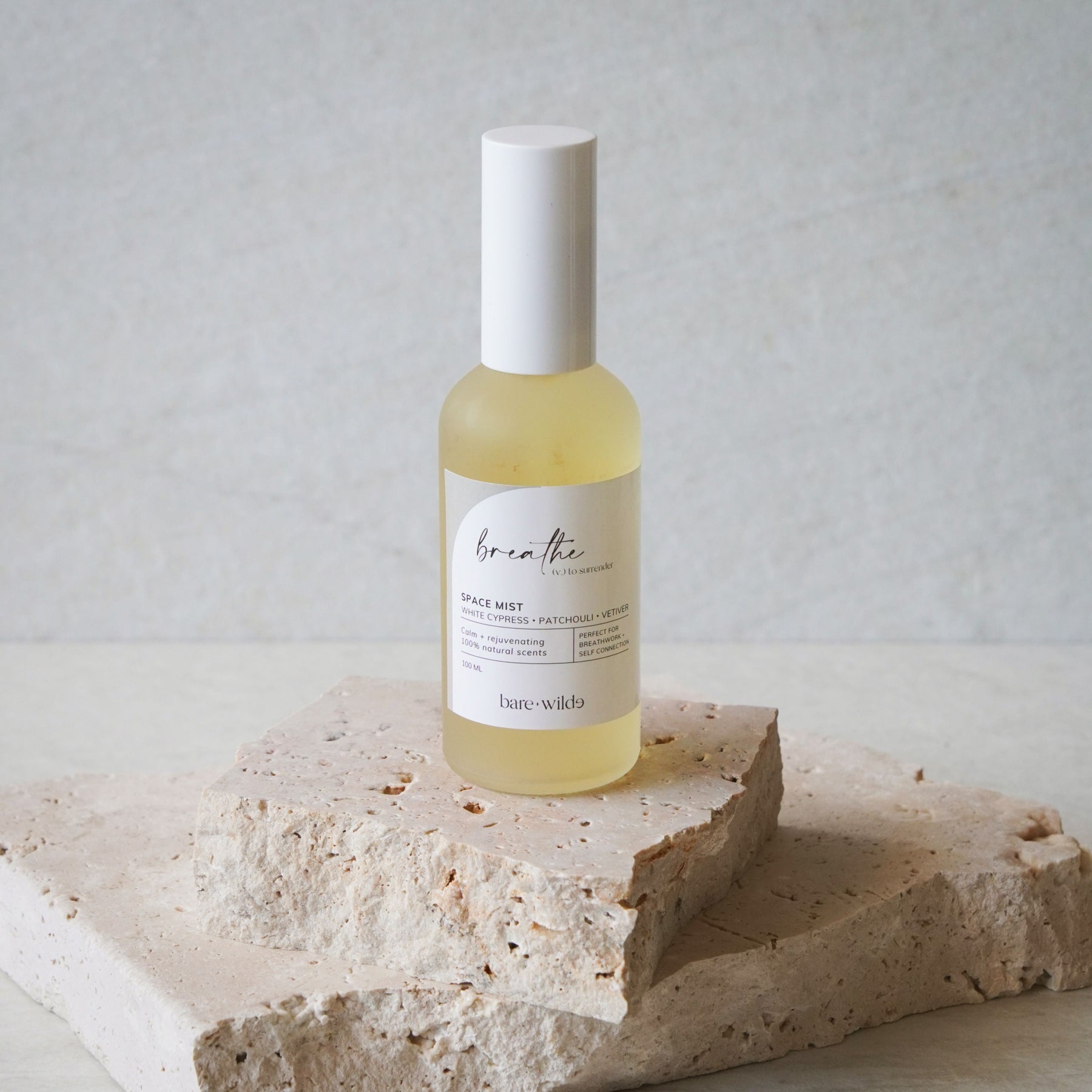 calming natural space mist with white cypress, patchouli and vetiver essential oils